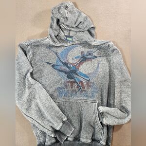 Star Wars Men's Gray Fleece Hoodie X-Wing Graphic Print with Pockets Size SM
